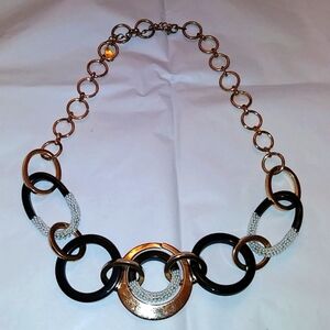 Avon black/white/gold necklace